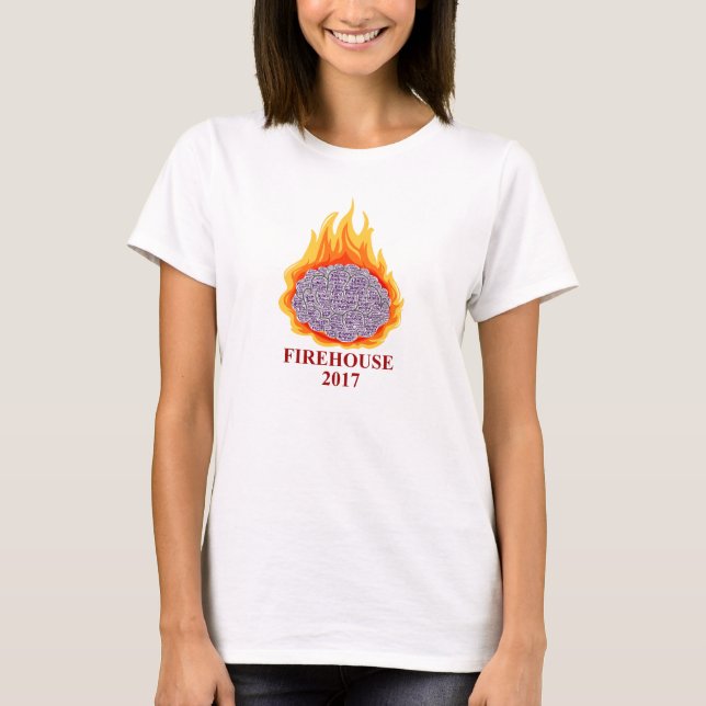 T-shirt Cerveau AMFirehouse Flowy de flamber des femmes (Devant)