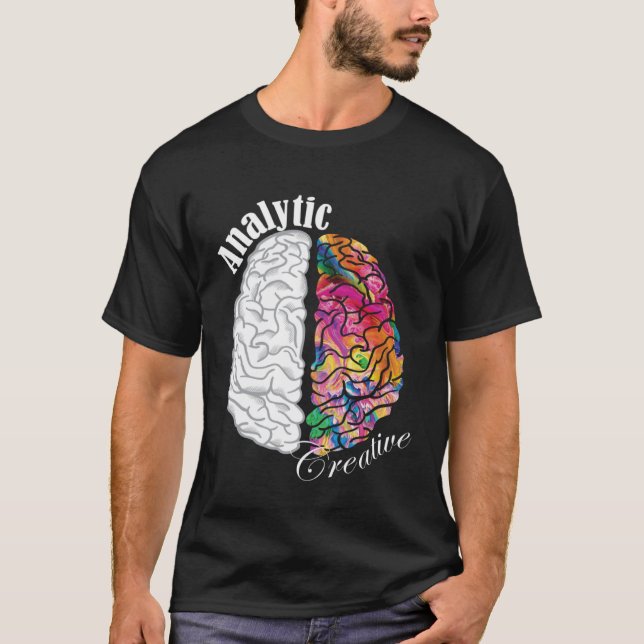 T-shirt Cerveau créatif et analytique Neurosc gauche et dr (Devant)
