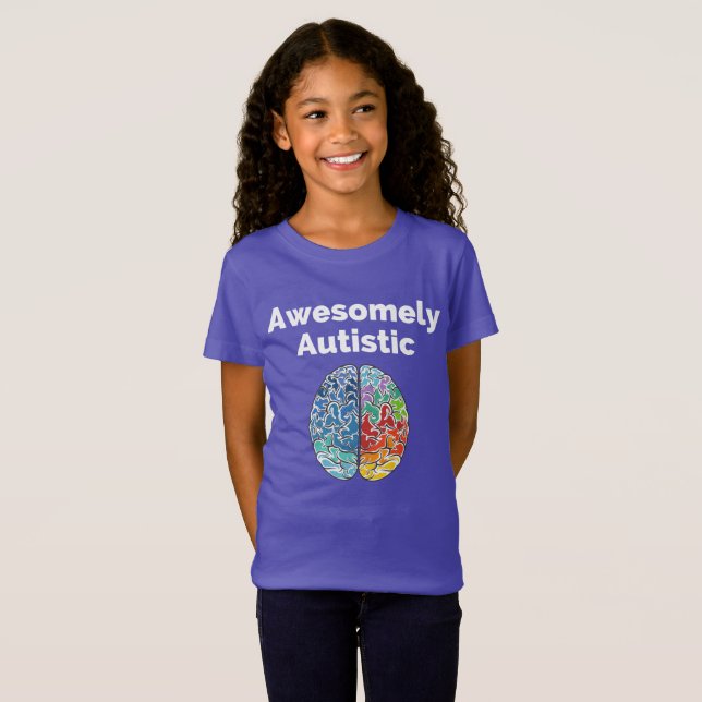 T-Shirt Cerveau de manière impressionante autiste (Devant entier)