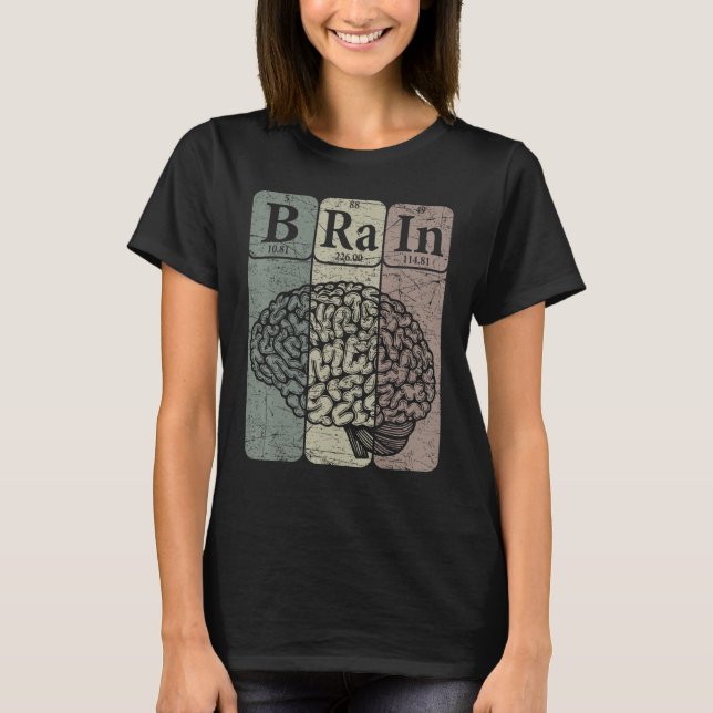T-shirt Cerveau Éléments de tableau périodique Neurologue  (Devant)