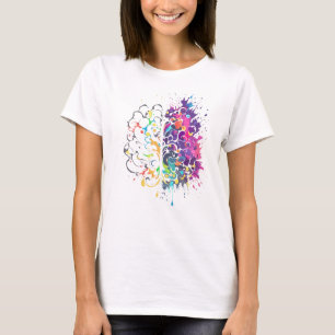T-shirt Cerveau gauche vs cerveau droit : œuvre d'art créa