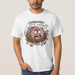 T-shirt Cerveau Stressé Drôle Surcharge Tangled Wires Tech