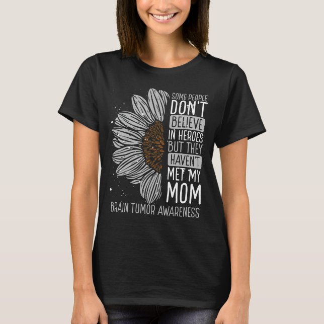 T-shirt Cerveau Tumeur Sensibilisation Ruban Maman Guerrie (Devant)