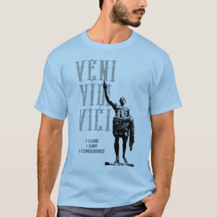 T-shirt César Citation Veni Vidi Vici Mens Bleu clair
