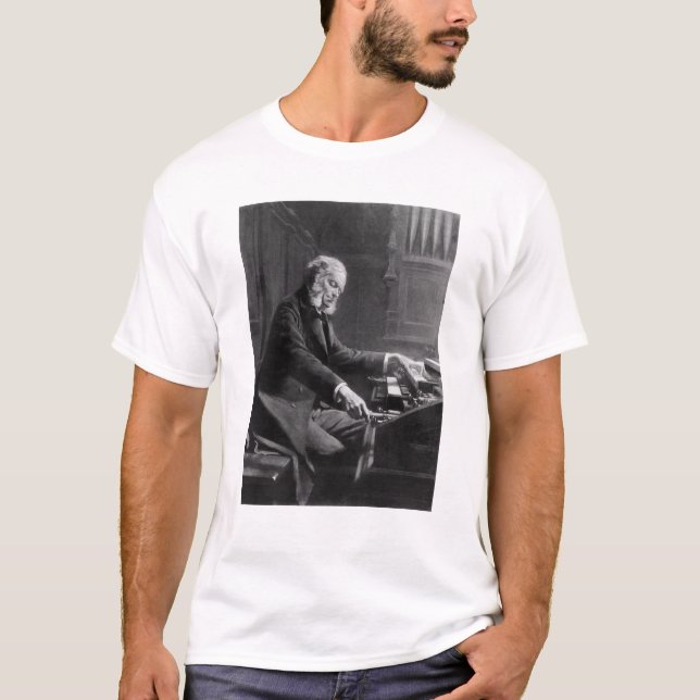 T-shirt Cesar Franck à la console de l'organe (Devant)
