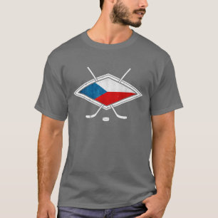 T-shirt Český tchèque de logo de drapeau d'hockey
