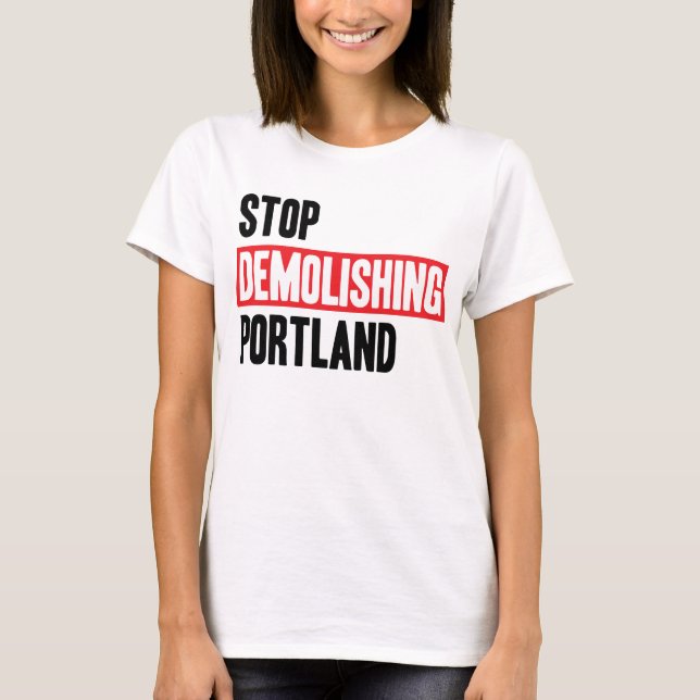 T-shirt Cessez de démolir Portland - couleurs claires, (Devant)