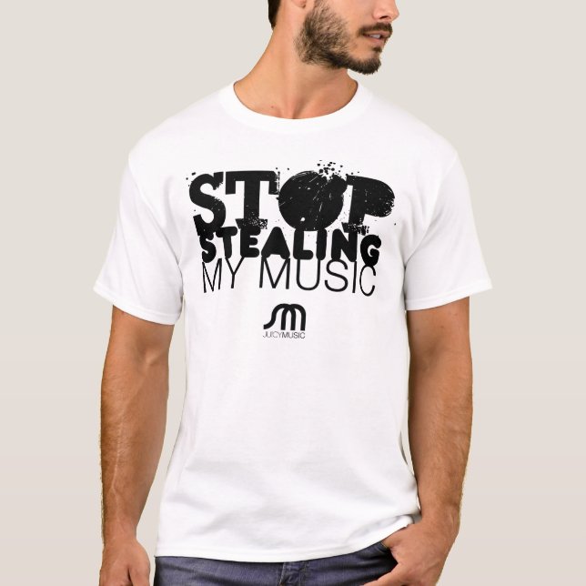 T-shirt Cessez de voler ma pièce en t de musique (Devant)