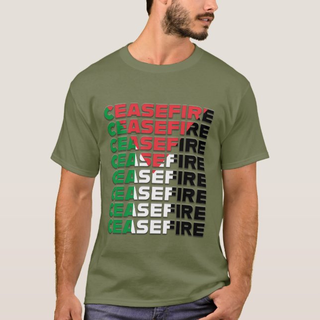 T-shirt cessez-le-feu - Palestine Carte Tee (Devant)