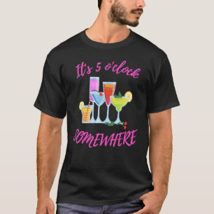 T-shirt C'est 5 Ou2019clock Somewhere Hello Summer Beach