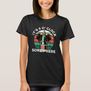 T-shirt C'est 5 Ou2019horloge Quelque part Summer Retro Su