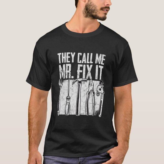 T-shirt C'Est Amusant Papa Handyman On M'Appelle M'Appeler (Devant)