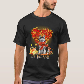 T-shirt C'est automne Y tous les Amoureux de les chiens Hu