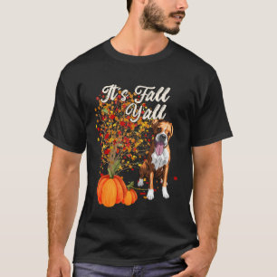 T-shirt C'est automne Y tout mignon chien de boîte Automne