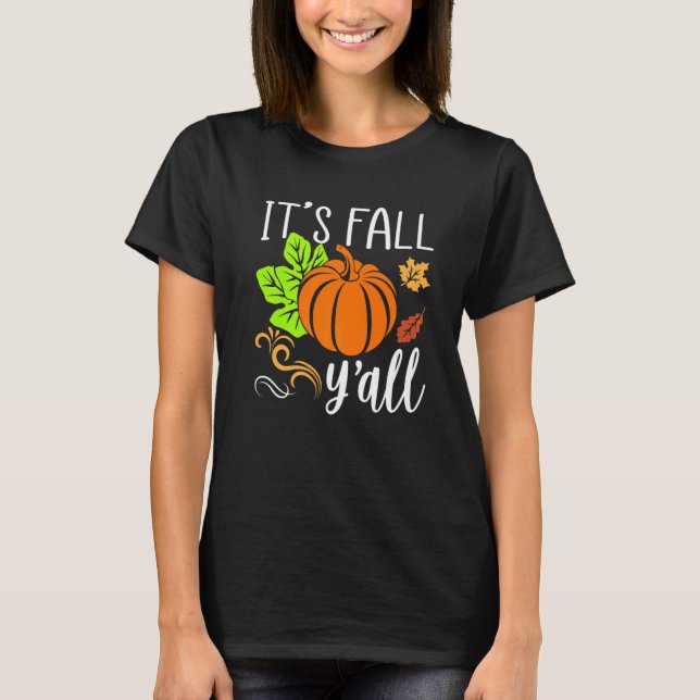 T-shirt C'est automne Y'all Automne Aquarelle automne (Devant)