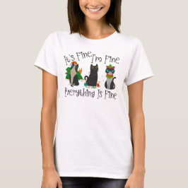 T-shirt C'est beau Je vais bien Tout est beau Chat de Noël