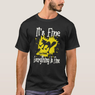T-shirt C'est bien je vais bien tout va bien Chat choqué