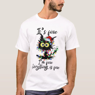 T-shirt C'est bon Je vais bien Tout est beau Chat Noël