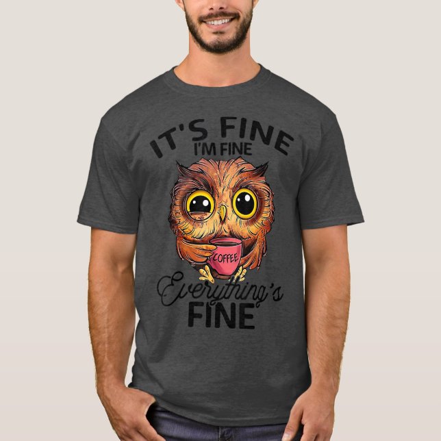 T-shirt C'est bon, tout va bien, le café de la chouette (Devant)