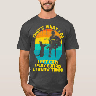 T-shirt C'Est Ce Que Je Fais Je Pet Chats Joue Des Guitare