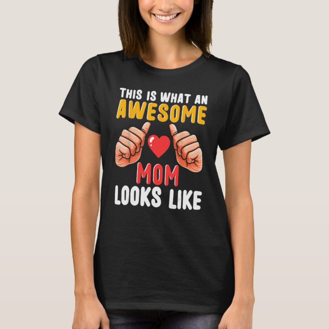 T-shirt C'Est Ce Qu'Une Maman Malheureuse Ressemble À Mama (Devant)