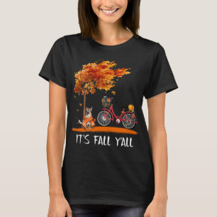 T-shirt C'est Chute Y'all Allemand Shepherd Bike Citrouill