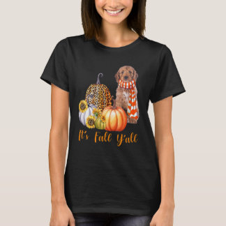 T-shirt C'est Chute Y'all Cockapoo Chien Leopard Citrouill