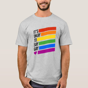 T-shirt C'est correct de dire barres arc-en-ciel gay