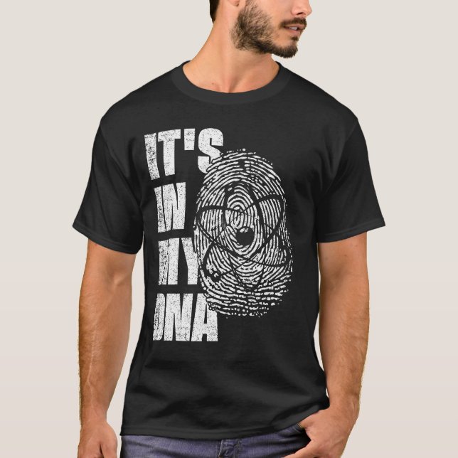 T-shirt C'EST DANS MON ADN Atom Science Fingerprint Scient (Devant)