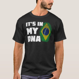 T-shirt C'est dans mon ADN Brésil Drapeau empreintes digit