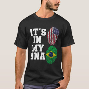 T-shirt C'est dans mon ADN Brésil drapeau USA drapeau brés