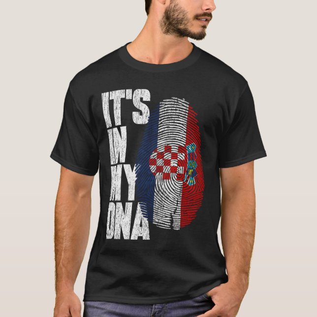 T-shirt C'est dans mon ADN Chemise croate Fière cadeau his (Devant)