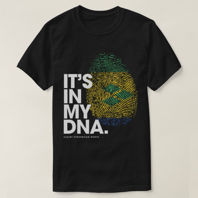 T-shirt C'EST DANS MON ADN Chemise Drapeau St. Vincent & G (Design devant)