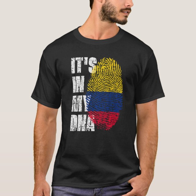 T-shirt C'est dans mon Adn Colombie Drapeau Colombien (Devant)