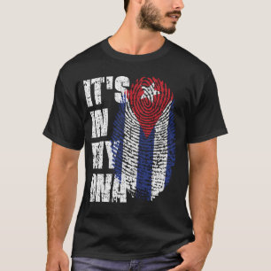 T-shirt C'EST DANS MON ADN Cuba Drapeau Drapeau Don de fil