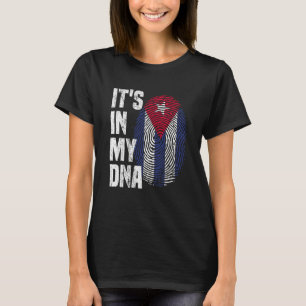 T-shirt C'EST DANS MON ADN Drapeau de Cuba Fierté Cubaine