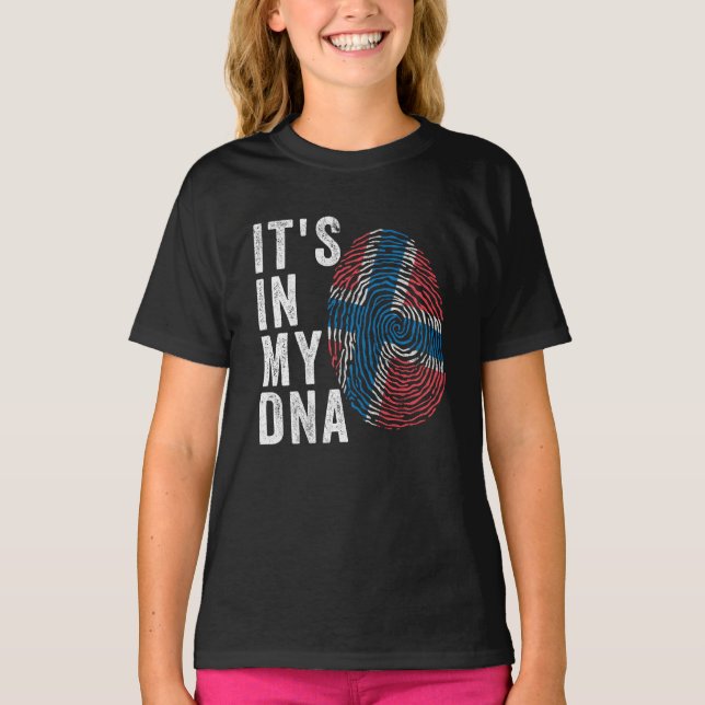 T-shirt C'est dans mon ADN - drapeau de la Norvège (Devant)
