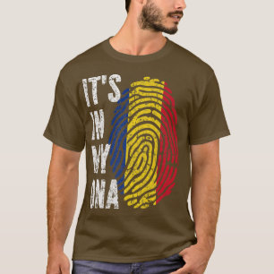 T-shirt C'EST DANS MON ADN Drapeau de la Roumanie Roumain 