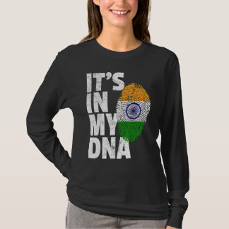 T-shirt C'EST DANS MON ADN Drapeau de l'Inde Hommes Femmes