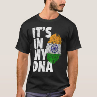 T-shirt C'EST DANS MON ADN Drapeau de l'Inde Hommes Femmes