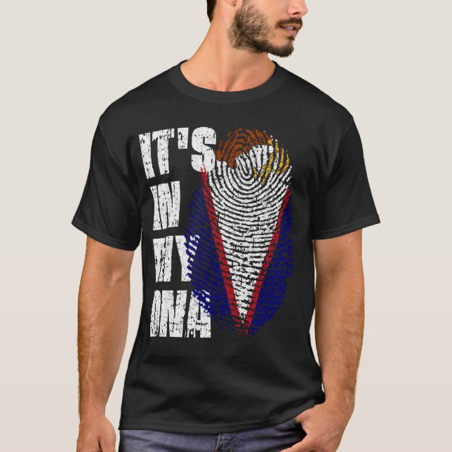 T-shirt C'EST DANS MON ADN, Drapeau Drapeau Drapeau Drapea (Devant)