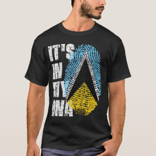 T-shirt C'EST DANS MON ADN Drapeau Drapeau Saint-Lucie Don