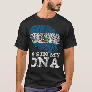 T-shirt C'est dans mon ADN Drapeau hispanique salvadorien 