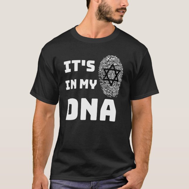 T-shirt C'est dans mon ADN Drôle juif Hanoukka juif Juif P (Devant)