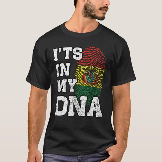 T-shirt C'est dans mon ADN, empreintes digitales bolivienn (Devant)
