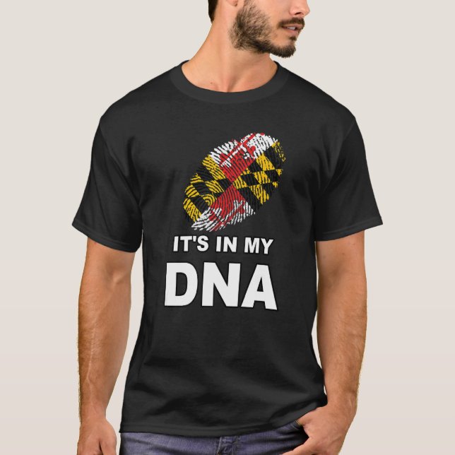 T-shirt C'est dans mon ADN empreintes digitales Maryland S (Devant)