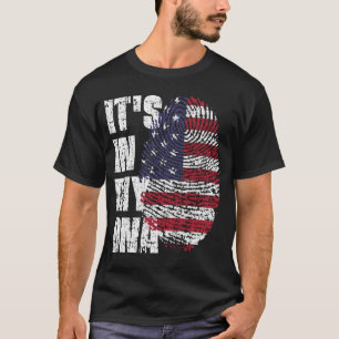 T-shirt C'EST DANS MON ADN États-Unis Drapeau garçon fille