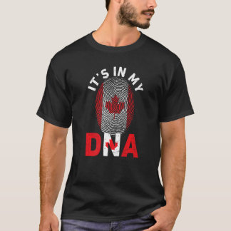 T-shirt C'est dans mon ADN Feuille d'érable drapeau canadi