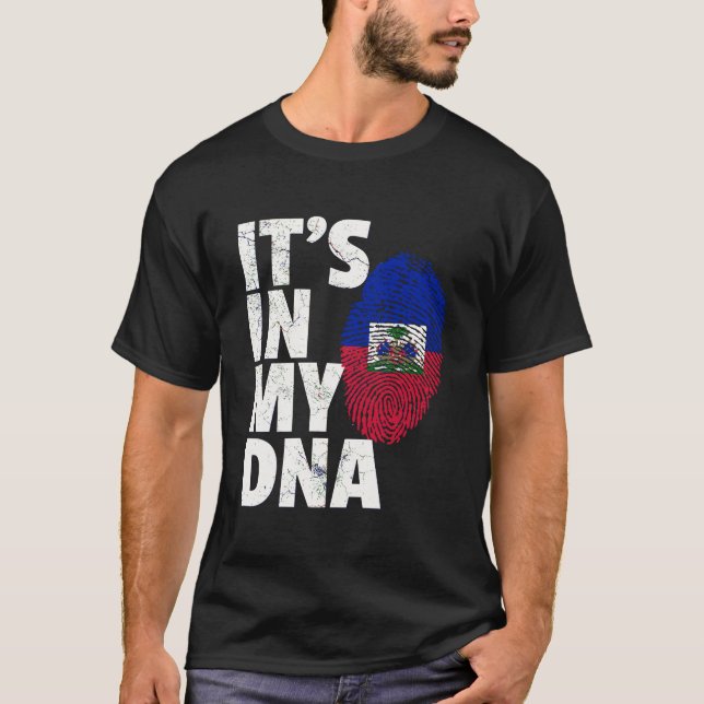 T-shirt C'Est Dans Mon Adn Haïti Drapeau Haïtien Mens Mama (Devant)