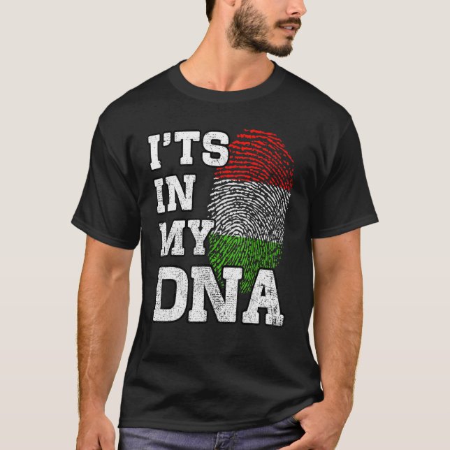T-shirt C'est dans mon ADN Hongrois empreintes digitales F (Devant)